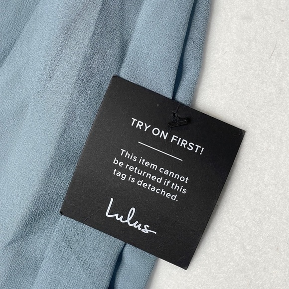 Lulu’s Lovely Endings Dusty Blue One-Shoulder Pleated Maxi Dress Dusty Blue 1X - Picture 7 of 12